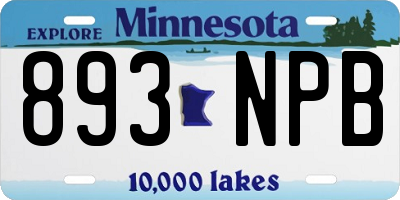 MN license plate 893NPB