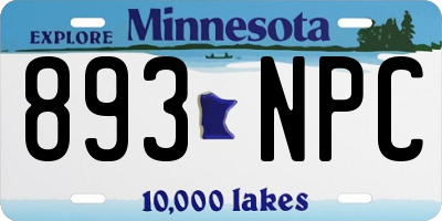 MN license plate 893NPC