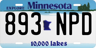 MN license plate 893NPD