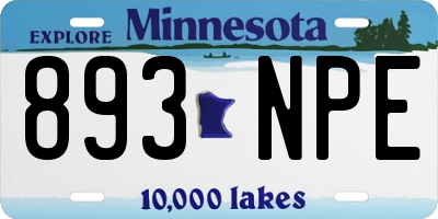 MN license plate 893NPE
