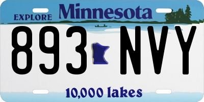 MN license plate 893NVY