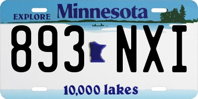 MN license plate 893NXI