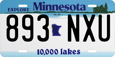 MN license plate 893NXU