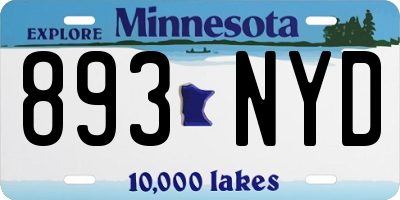 MN license plate 893NYD