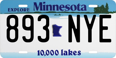 MN license plate 893NYE