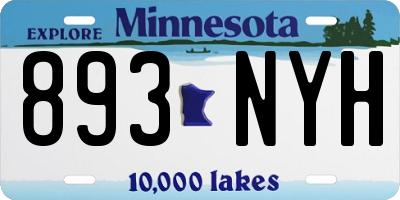 MN license plate 893NYH