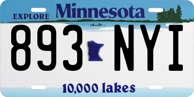 MN license plate 893NYI