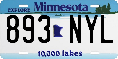 MN license plate 893NYL