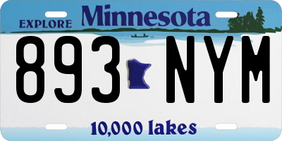 MN license plate 893NYM