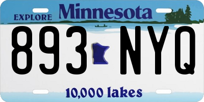 MN license plate 893NYQ