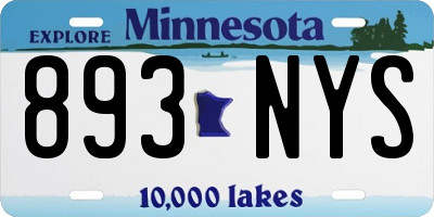 MN license plate 893NYS