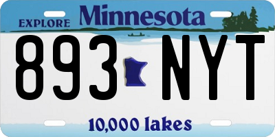 MN license plate 893NYT