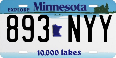 MN license plate 893NYY