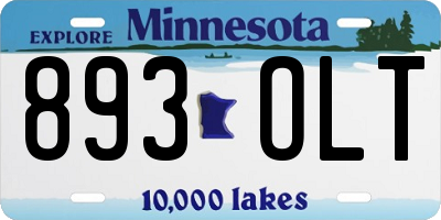 MN license plate 893OLT