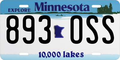 MN license plate 893OSS