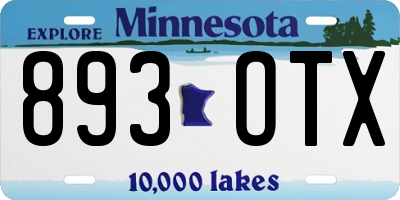 MN license plate 893OTX