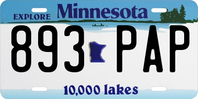MN license plate 893PAP