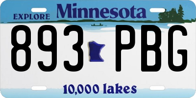 MN license plate 893PBG