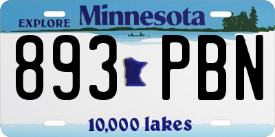 MN license plate 893PBN