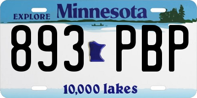 MN license plate 893PBP