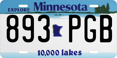 MN license plate 893PGB