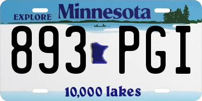 MN license plate 893PGI