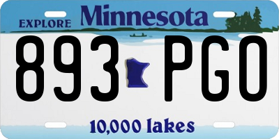 MN license plate 893PGO