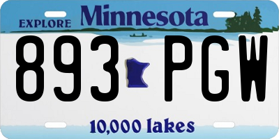 MN license plate 893PGW