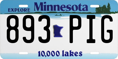 MN license plate 893PIG