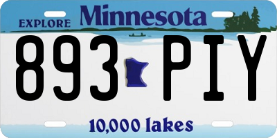MN license plate 893PIY