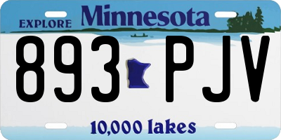 MN license plate 893PJV