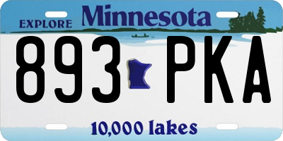 MN license plate 893PKA