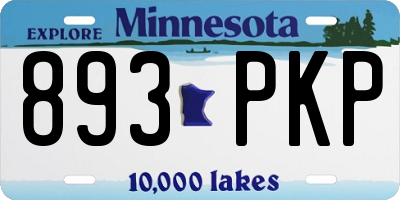 MN license plate 893PKP