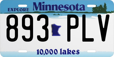 MN license plate 893PLV