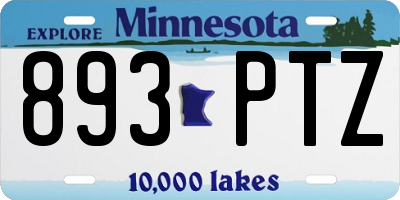 MN license plate 893PTZ