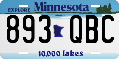MN license plate 893QBC
