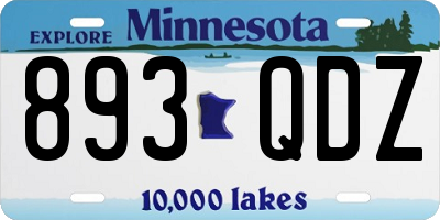 MN license plate 893QDZ