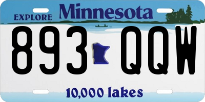 MN license plate 893QQW