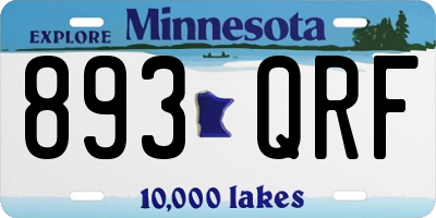 MN license plate 893QRF