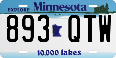 MN license plate 893QTW