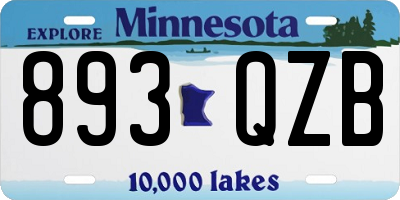MN license plate 893QZB