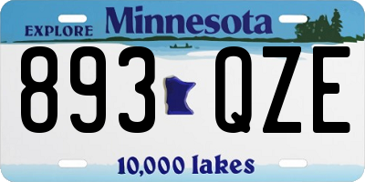 MN license plate 893QZE