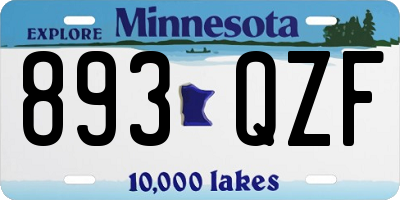 MN license plate 893QZF