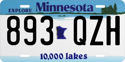 MN license plate 893QZH