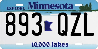 MN license plate 893QZL