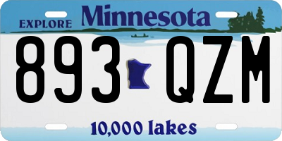 MN license plate 893QZM