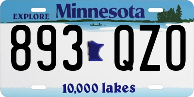 MN license plate 893QZO
