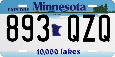 MN license plate 893QZQ