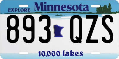 MN license plate 893QZS