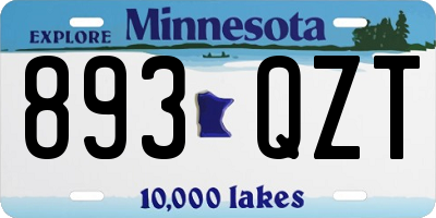 MN license plate 893QZT